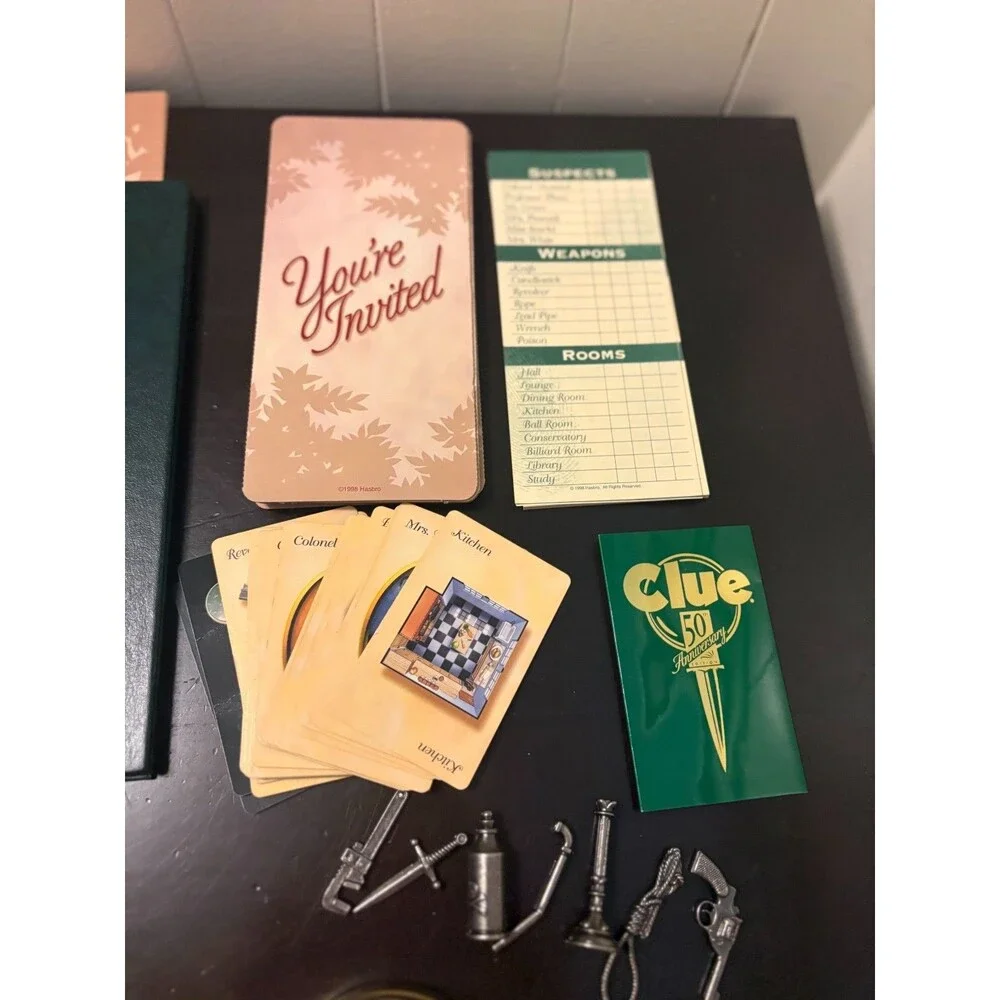 1998 Clue 50th Anniversary Edition Tin Parker Brothers Hasbro Complete Game